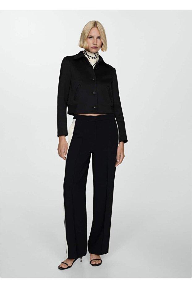 Düğmeli Düz Kesim Ceket - 2