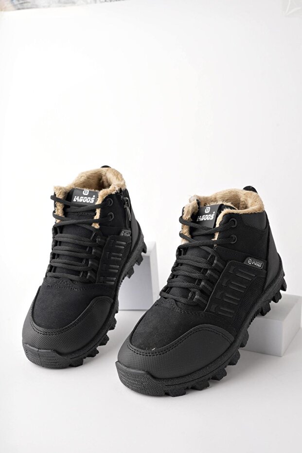 Johanna Garantált Lace Up Fur Inside Cipzáras Uniszex kültéri téli csizma - 8