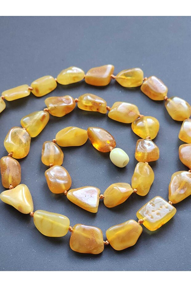 Natural Free Cut Amber Necklace 60 cm