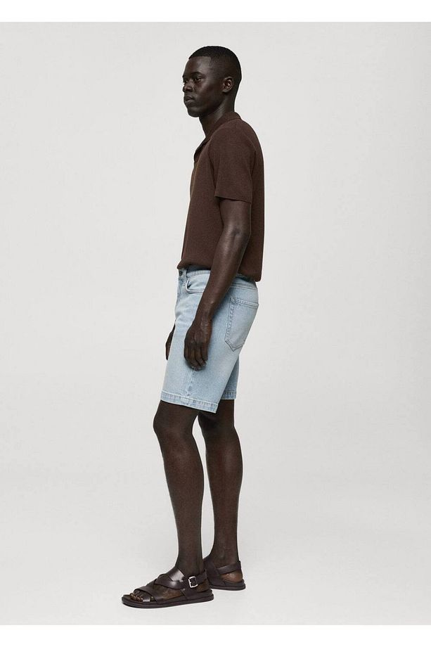 Regular fit denim bermuda şort - 7