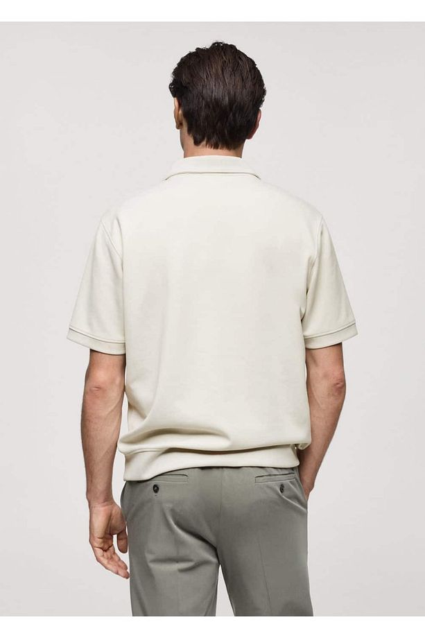 Regular Kesim Polo Kumaş Sweatshirt - 4