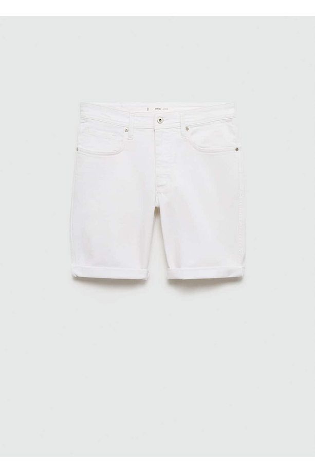 Slim fit kot bermuda şort - 3