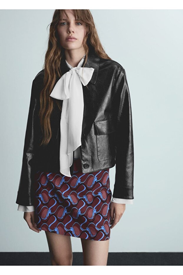 Desenli Mini Etek - 6