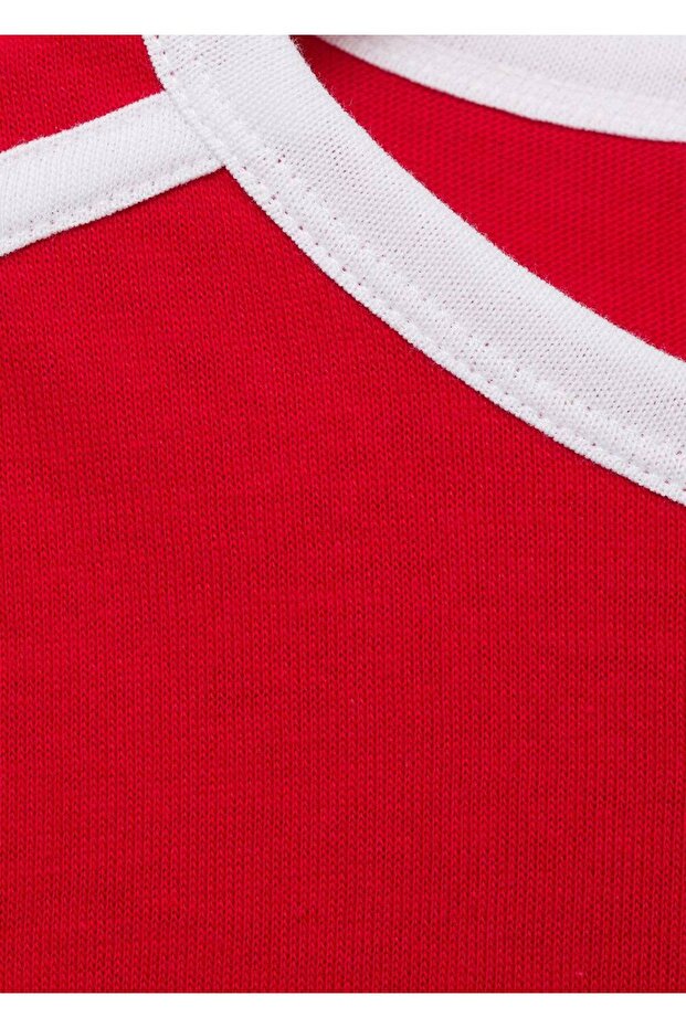 Kontrast detaylı triko tişört - 8