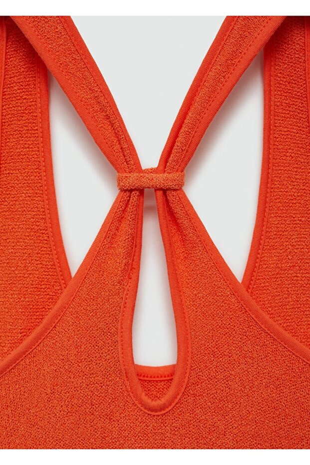 Sırtı çapraz triko elbise - 5