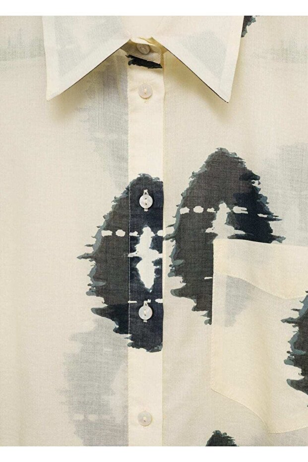 Yarı transparan desenli gömlek - 6