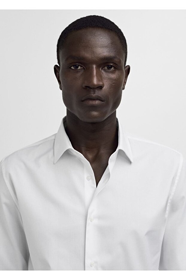 Slim Fit Pamuklu Poplin Gömlek - 6