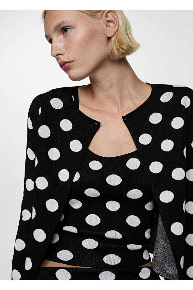 Puantiyeli triko bluz - 6