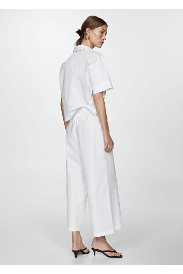 Pamuklu Wideleg pantolon - 4