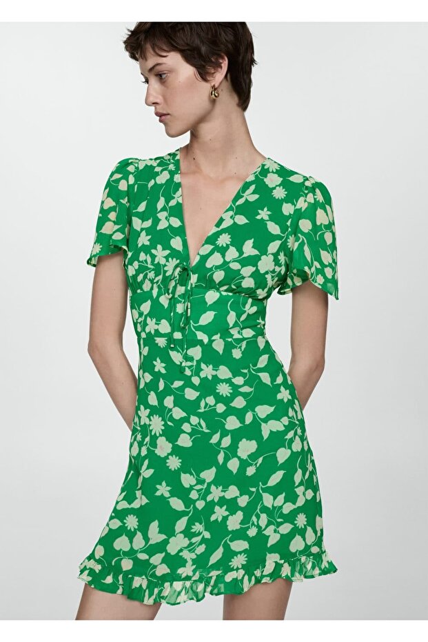 Desenli kısa elbise - 1