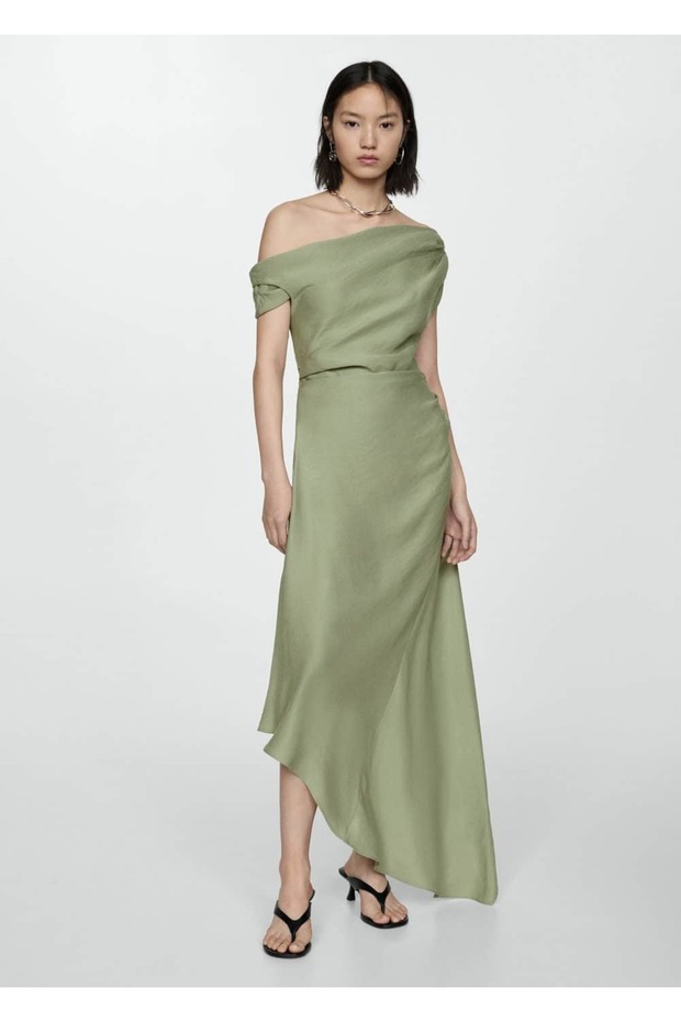 Asimetrik pilili elbise - 2