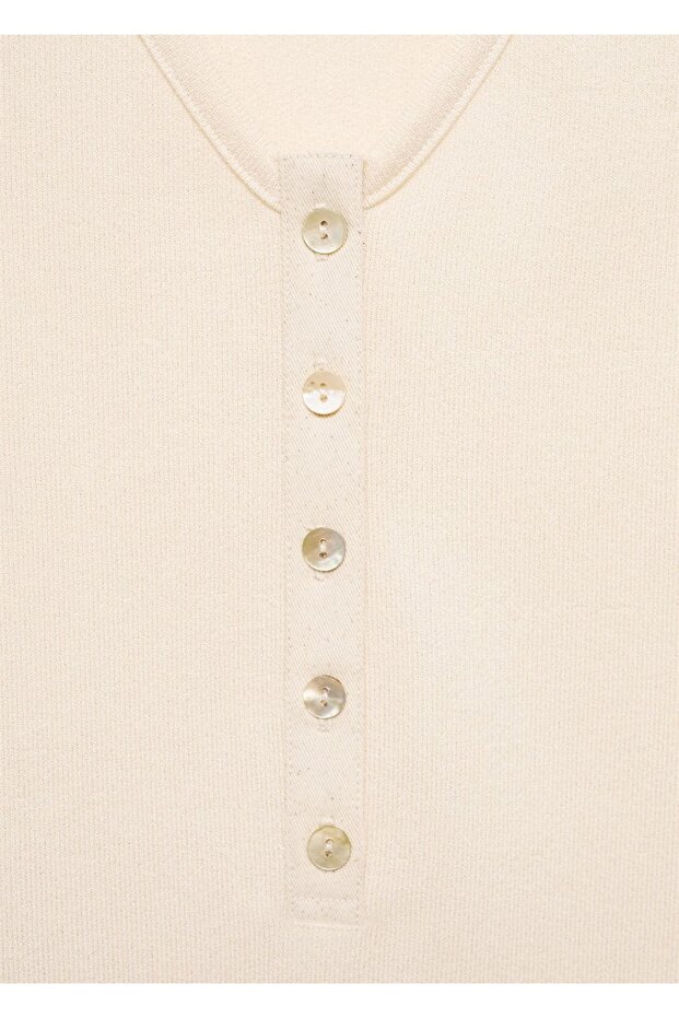 V yakalı düğmeli body - 7