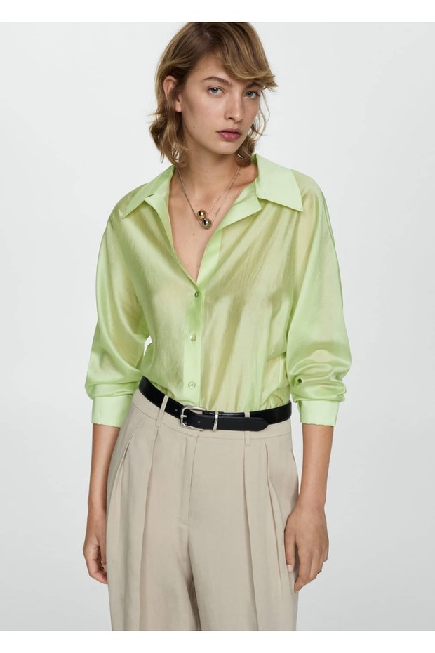 Saten lyocell gömlek - 1