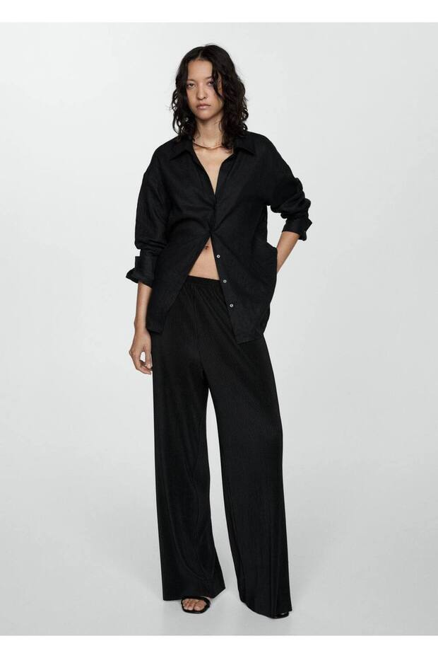 Pleated Palazo Pants - 7