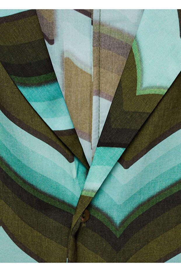 Desenli Dökümlü Gömlek - 7