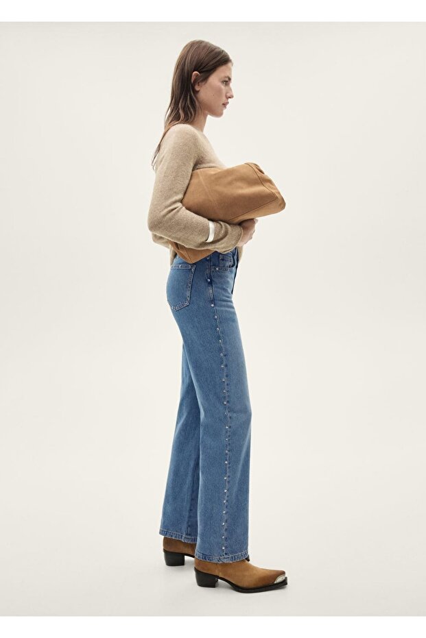 Studded Straight Cut Jeans - 6