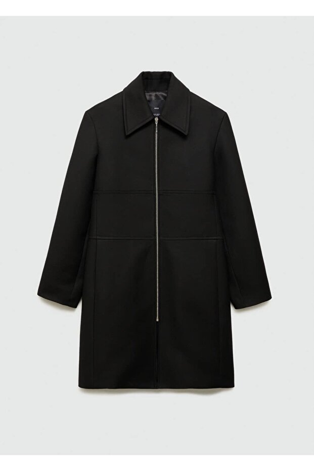 Přímý kabát na zip - 3