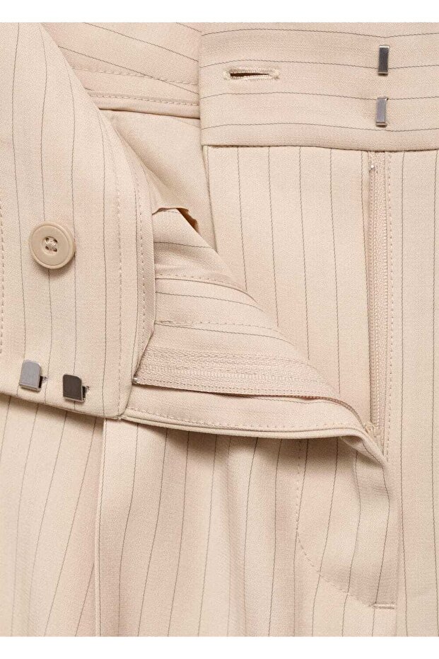 Çizgili kumaş pantolon - 5