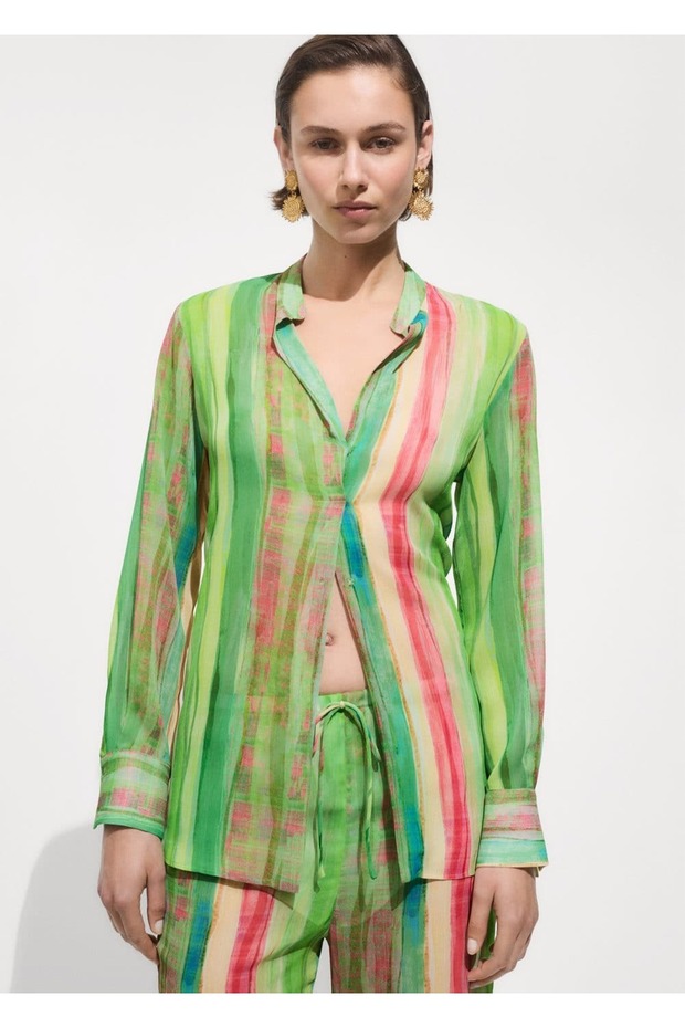 Halbtransparente, bedruckte Hose - 6