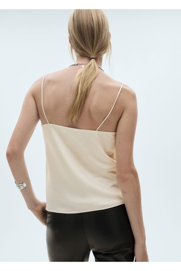 Thin Strap Satin Blouse - 4