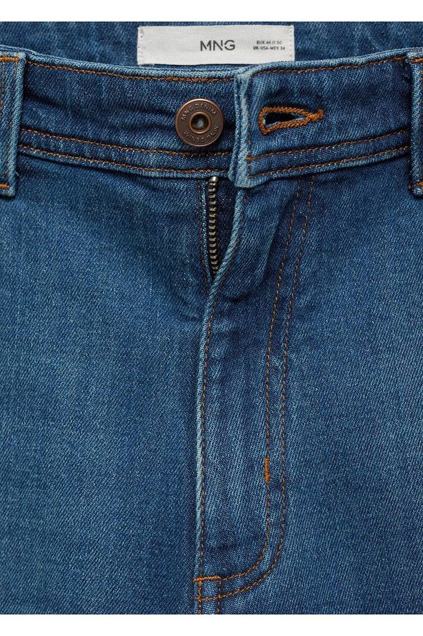 Slim fit kot bermuda şort - 8