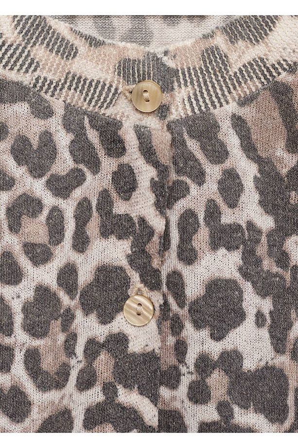 Leopar Desenli Triko Hırka - 7
