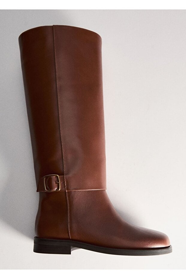 Dekoratif tokalı deri bot - 8