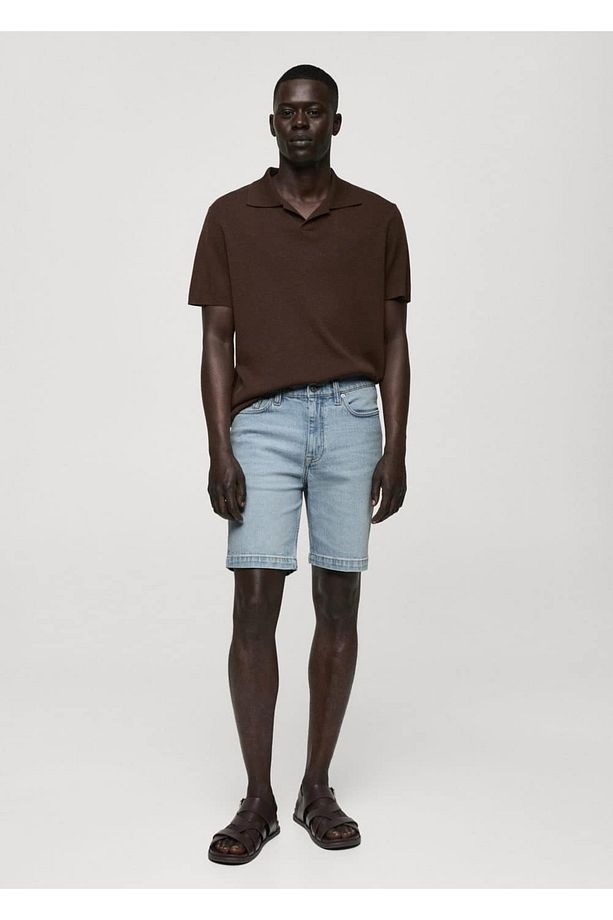 Regular fit denim bermuda şort - 2