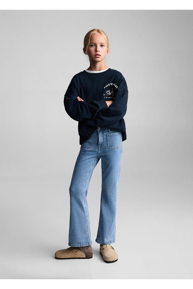 İspanyol Paça Cepli Jean Pantolon - 2