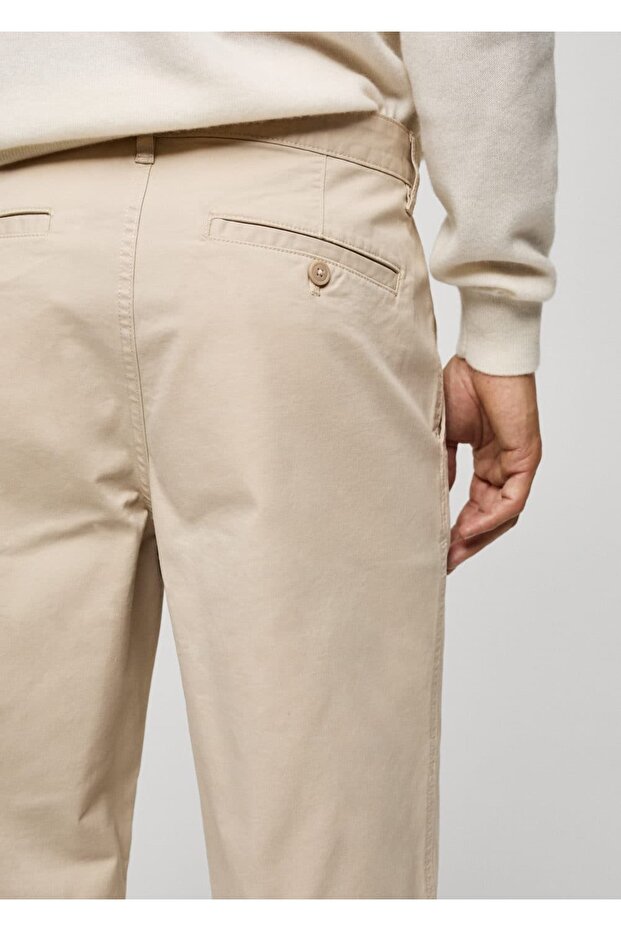 Regular kesim pilili pamuklu pantolon - 5