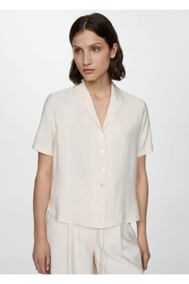 Kurzärmliges Satinhemd - 1