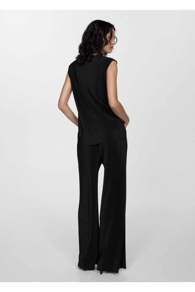 Pleated Palazo Pants - 4