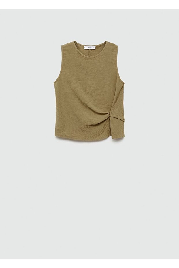 Strukturierte Bluse mit Knotendetail - 3