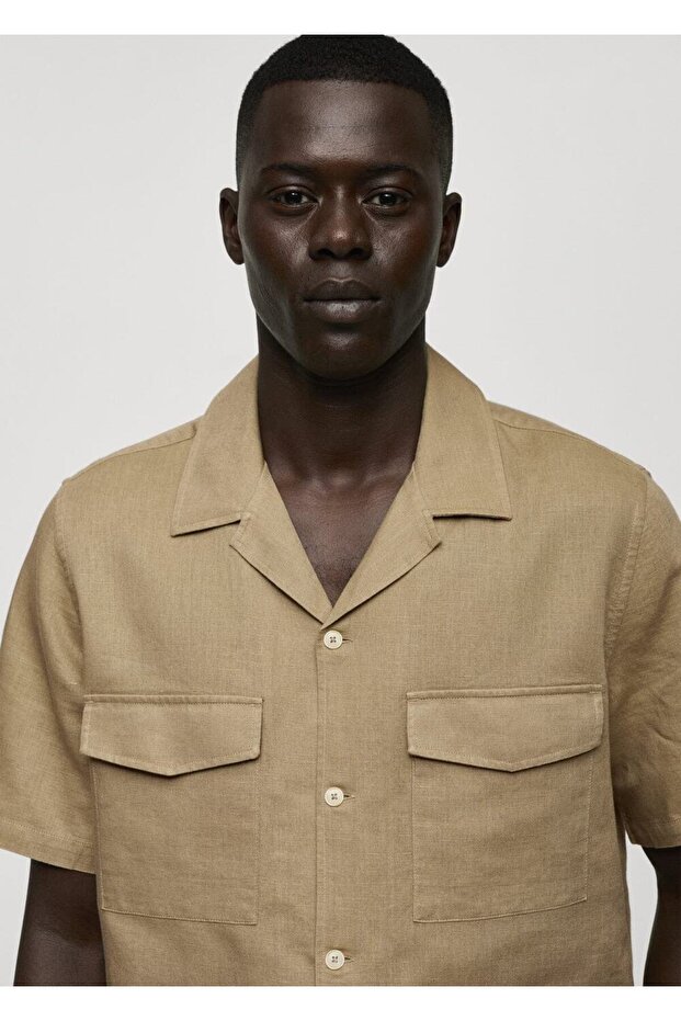Regular geschnittenes Leinen-Baumwollhemd - 7