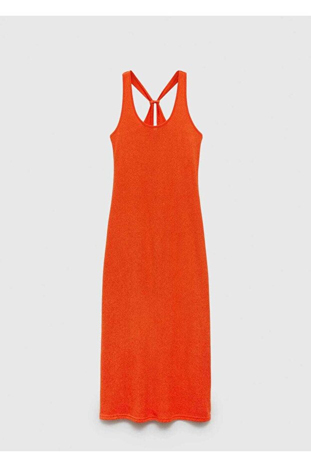 Sırtı çapraz triko elbise - 3