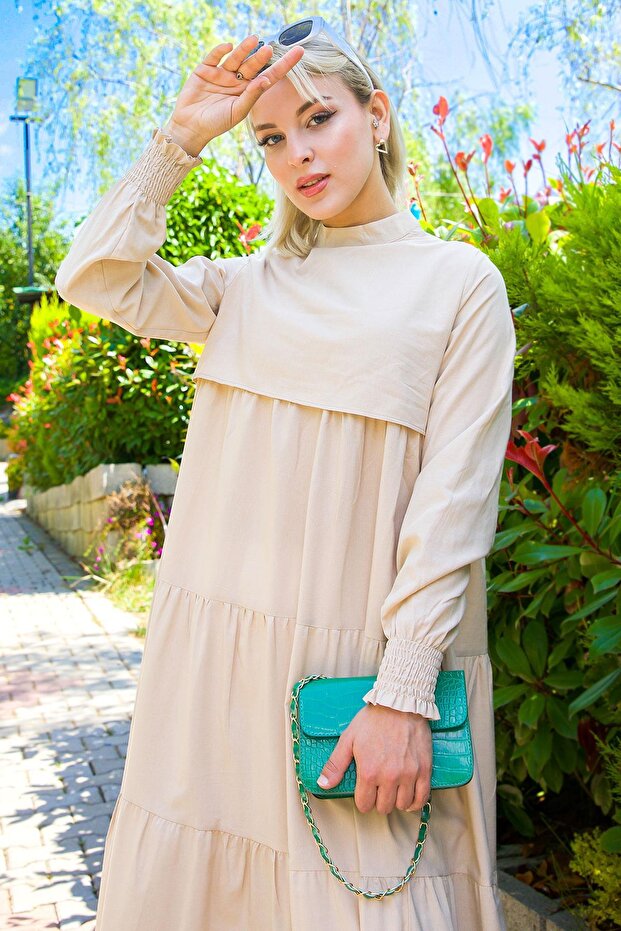 Kat Kat Elbise Bej - 2