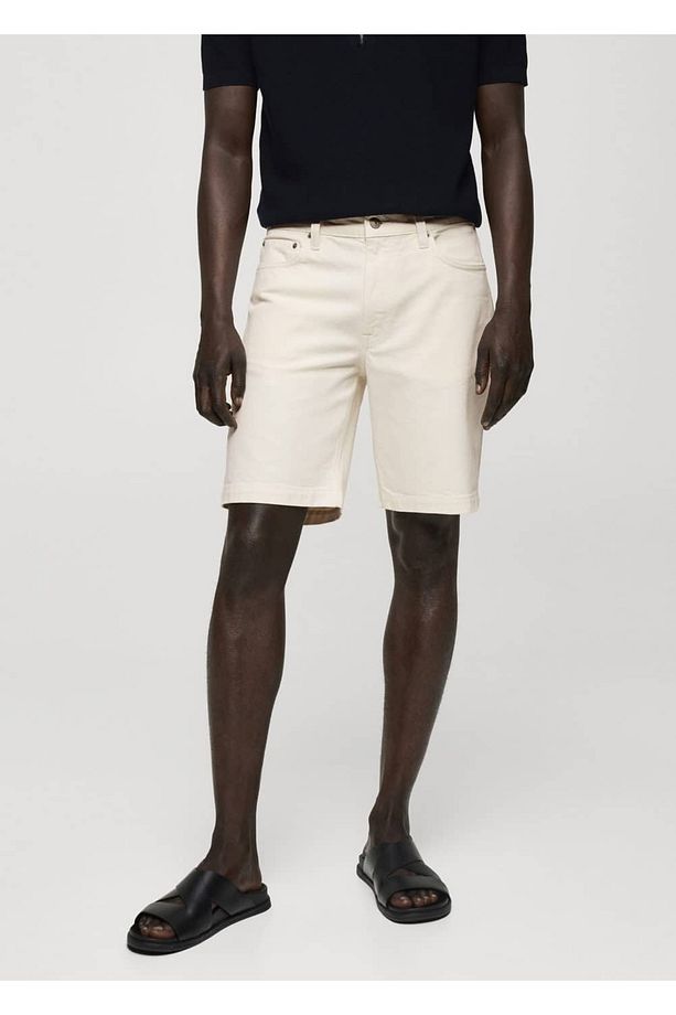 Regular fit denim bermuda şort - 1