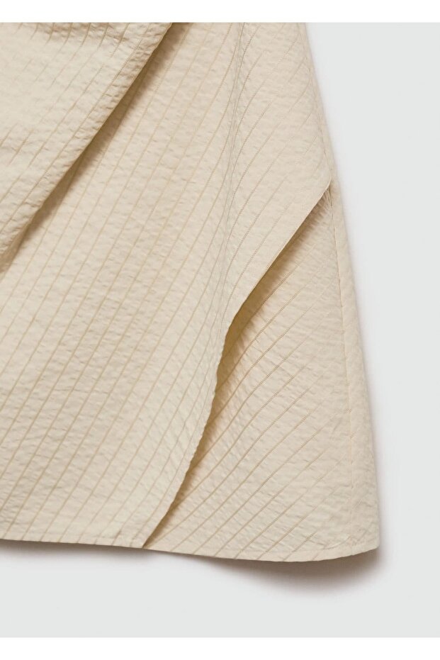 Drape çizgili elbise - 7