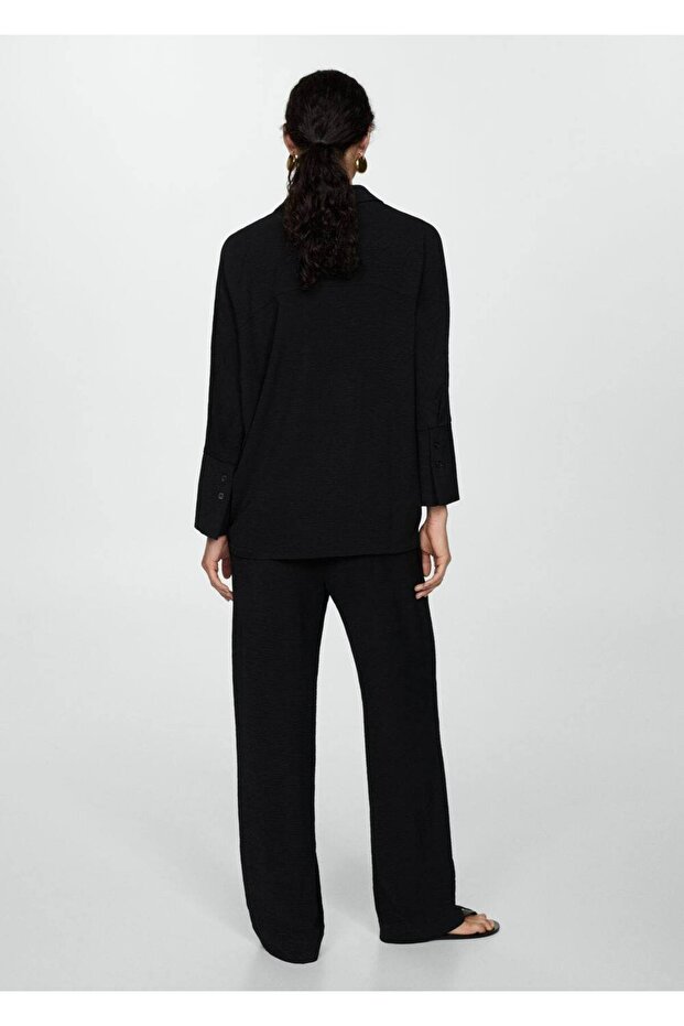 Dökümlü dokuma pantolon - 4