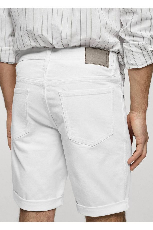Slim fit kot bermuda şort - 6