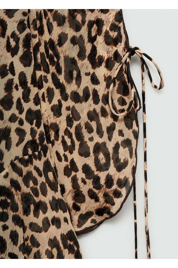 Kısa leopar desenli elbise - 8