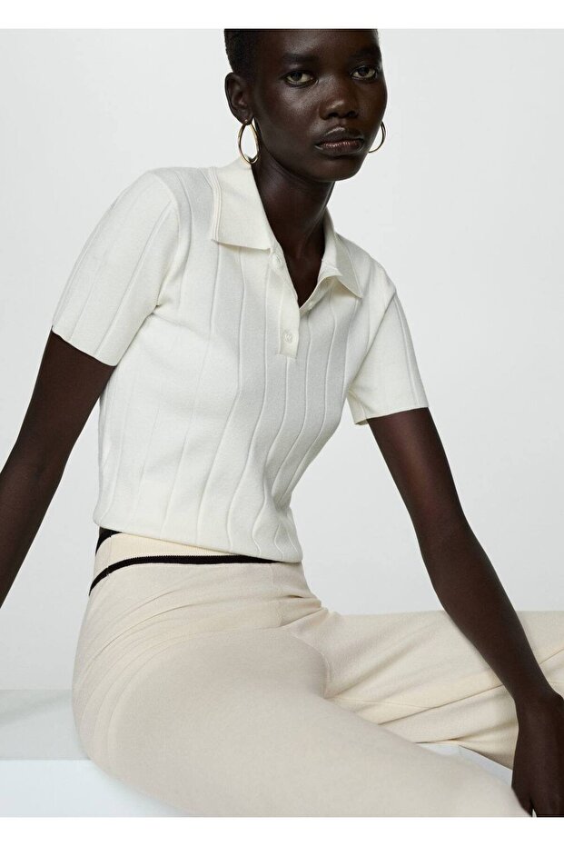 Düz kesim triko pantolon - 6