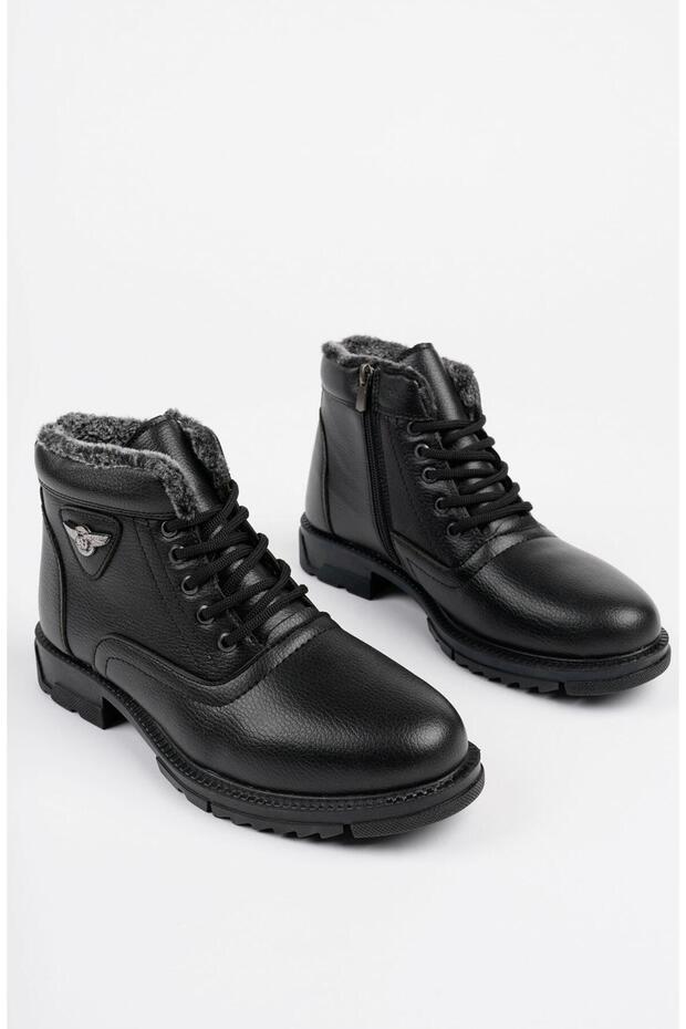 Canyon garantált fűzős cipzáras férfi téli csizma belső szőrmével - 1