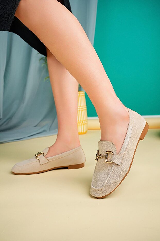 Mona garantált fémcsatos bőr női naplopó alkalmi cipő - 8