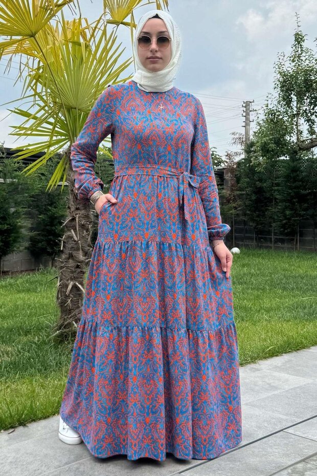 Betül Turuncu Elbise - 6