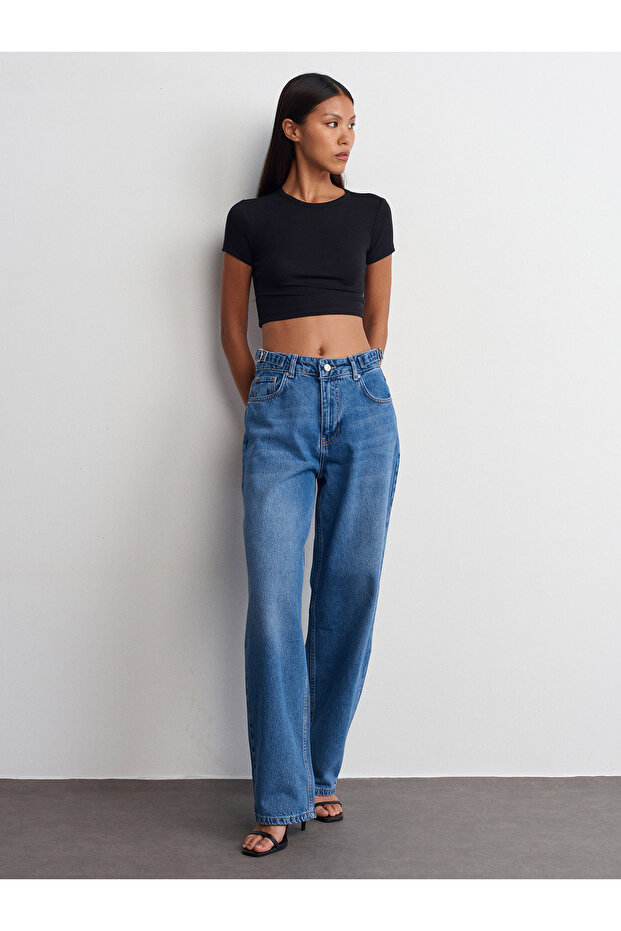 31104 Modal Crop Top-Siyah - 3