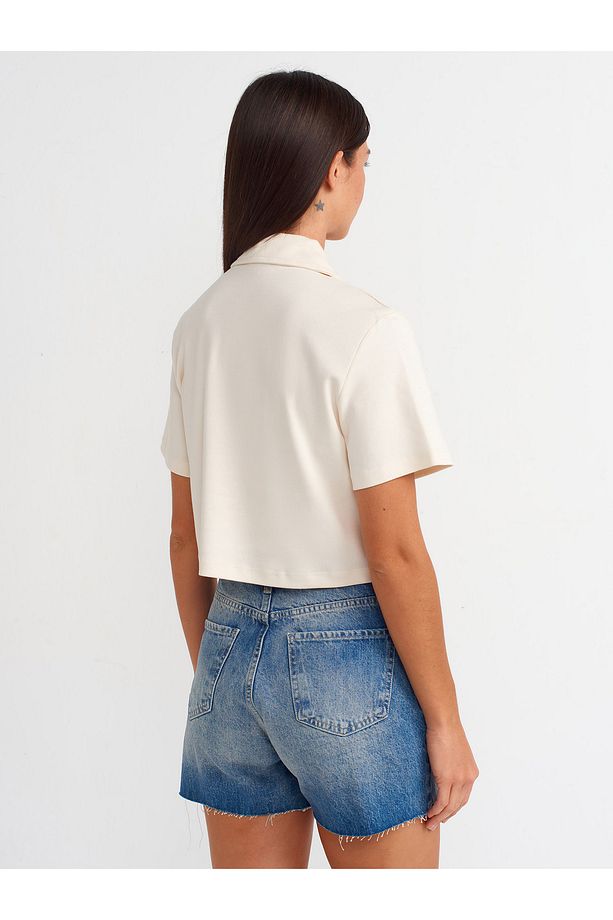 71514 Paçası Kesik Denim Şort-tint - 2