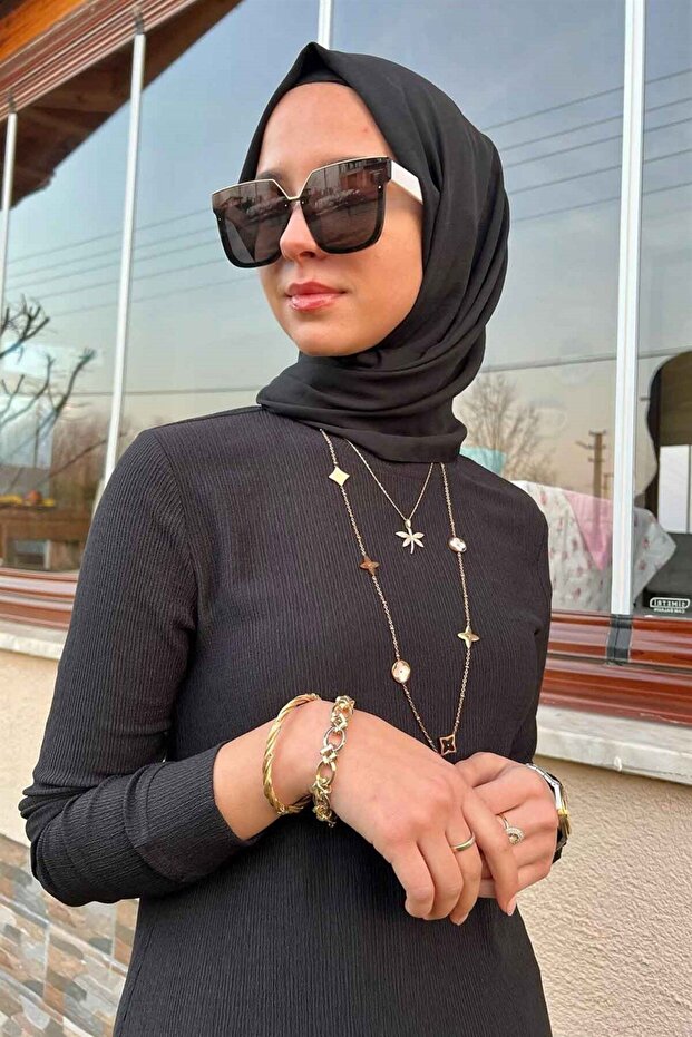 Siyah Örme Basic Takım - 5