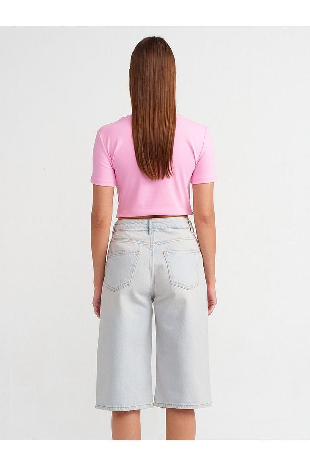 71485 Tint Yıkama Uzun Denim Şort-Tint - 2