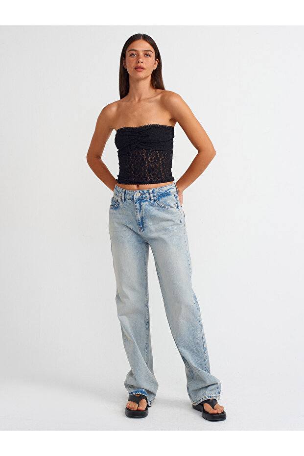 71512 Snow Wash Straight Denim Trousers-Tint